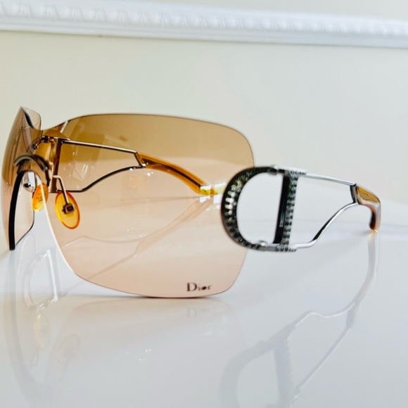 RARE 🧚🏻‍♀️ Vintage Dior Rimless Diorly 1 light brown sunglasses. - Picture 4 of 5